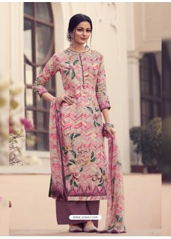 Pink Fabulous Designer Party Wear Jam Silk Palazzo Suit