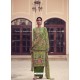 Green Fabulous Designer Party Wear Jam Silk Palazzo Suit