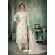 White Party Wear Designer Chanderi Straight Salwar Suit