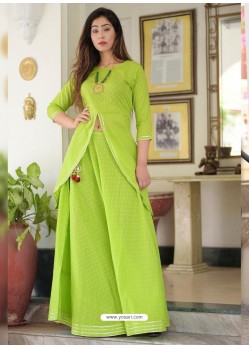 Parrot Green Fabulous Readymade Designer Party Wear Palazzo Salwar Suit