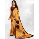 Mustard Latest Designer Casual Wear Crepe Sari