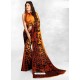 Orange Latest Designer Casual Wear Crepe Sari