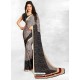 Silver Latest Designer Casual Wear Crepe Sari