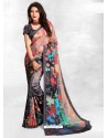 Black Latest Designer Casual Wear Crepe Sari