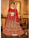 Red Heavy Embroidered Designer Bridal Lehenga Choli