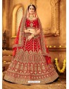 Gorgeous Red Heavy Embroidered Designer Bridal Lehenga Choli