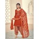 Rust Heavy Designer Pure Jam Cotton Punjabi Patiala Suit