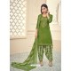 Green Heavy Designer Pure Jam Cotton Punjabi Patiala Suit