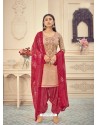 Light Beige Heavy Designer Pure Jam Cotton Punjabi Patiala Suit