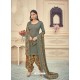 Grayish Green Heavy Designer Pure Jam Cotton Punjabi Patiala Suit