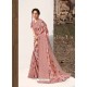 Old Rose Designer Lukhnavi Embroidered Party Wear Silk Georgette Sari