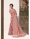 Old Rose Designer Lukhnavi Embroidered Party Wear Silk Georgette Sari