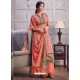 Light Orange Latest Designer Party Wear Pure Jam Palazzo Suit