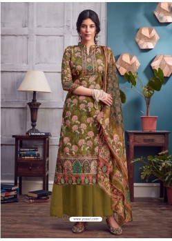 Mehendi Latest Designer Party Wear Pure Jam Palazzo Suit