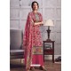 Rose Red Latest Designer Party Wear Pure Jam Palazzo Suit