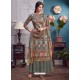 Grey Latest Designer Party Wear Pure Jam Palazzo Suit