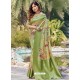 Green Latest Digital Printed Designer Party Wear Silk Sari