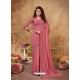 Old Rose Stunning Designer Party Wear Lycra Sari