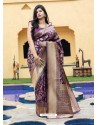Purple Designer Classic Traditional Wear Banarasi Silk Sari