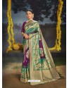 Purple Designer Classic Traditional Wear Soft Silk Sari