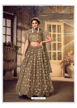 Camel Gorgeous Designer Party Wear Soft Net Lehenga