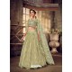 Pista Green Gorgeous Designer Party Wear Soft Net Lehenga