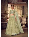 Pista Green Gorgeous Designer Party Wear Soft Net Lehenga