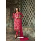 Rose Red Designer Party Wear Churidar Salwar Suit