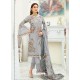 Light Grey Party Wear Designer Heavy Georgette Straight Salwar Suit