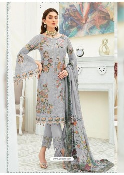 Light Grey Party Wear Designer Heavy Georgette Straight Salwar Suit