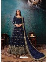 Navy Blue Latest Designer Faux Georgette Party Wear Anarkali Suit