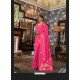 Hot Pink Sensational Designer Party Wear Satin Weaving Silk Sari