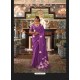 Lavender Sensational Designer Party Wear Satin Weaving Silk Sari