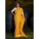Yellow Gorgeous Designer Party Wear Silk Sari