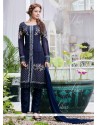 Customary Lace Work Blue Salwar Suit