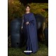 Navy Blue Gorgeous Designer Party Wear Silk Sari