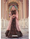 Light Orange And Black Gorgeous Heavy Designer Wedding Wear Lehenga Choli