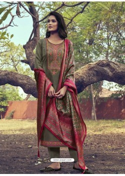 Mehendi Heavy Embroidered Designer Mini Silk Salwar Suit
