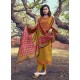 Mustard Heavy Embroidered Designer Mini Silk Salwar Suit