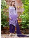 Regal Resham Work Georgette Purple Designer Salwar Kameez
