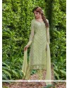 Beauteous Embroidered Work Sea Green Salwar Suit