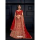 Red Elegant Heavy Embroidered Designer Bridal Lehenga Choli