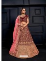 Maroon Elegant Heavy Embroidered Designer Bridal Lehenga Choli