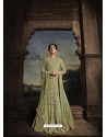 Green Heavy Embroidered Designer Net Anarkali Suit