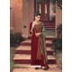 Maroon Designer Embroidered Party Wear Palazzo Suit