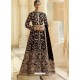 Black Heavy Embroidered Designer Velvet Wedding Wear Anarkali Suit