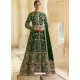 Forest Green Heavy Embroidered Designer Velvet Wedding Wear Anarkali Suit