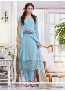 Demure Georgette Embroidered Work Salwar Suit