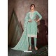 Aqua Mint Designer Party Wear Chanderi Churidar Salwar Suit