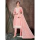 Baby Pink Designer Party Wear Chanderi Churidar Salwar Suit